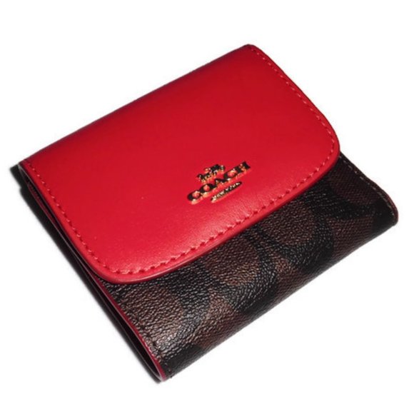 Coach Handbags - New Coach Wallet Red Leather Signature F87589